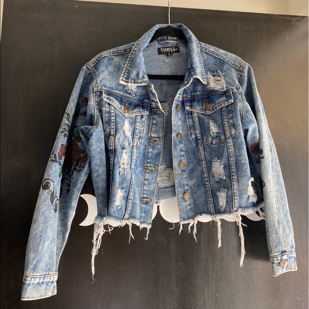 Rose Cropped Jean Jacket